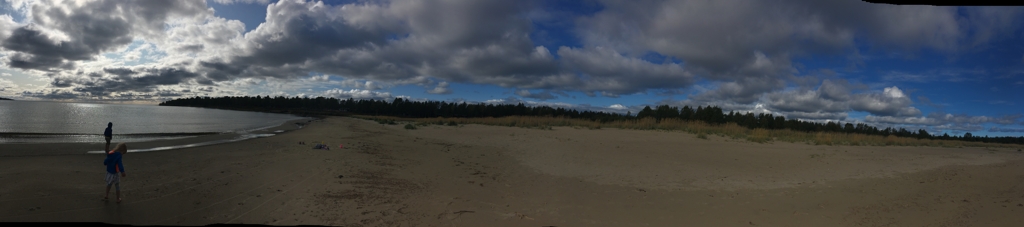 The Oden children at a beach on the Baltic Sea in Sweden